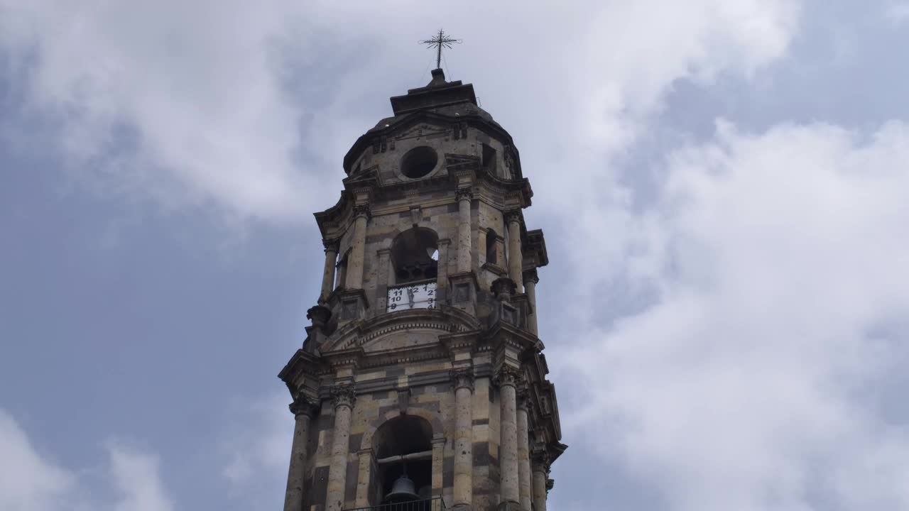 Free Video Stock tower of a church with a clock on a sunny Live Wallpaper - Free Download