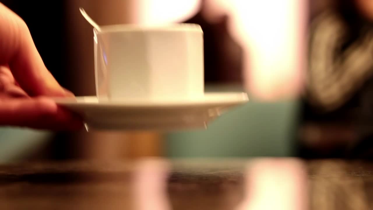 Stock Video Cup Of Coffee Delivered By A Waiter To A Diner Live Wallpaper For PC - Free Download