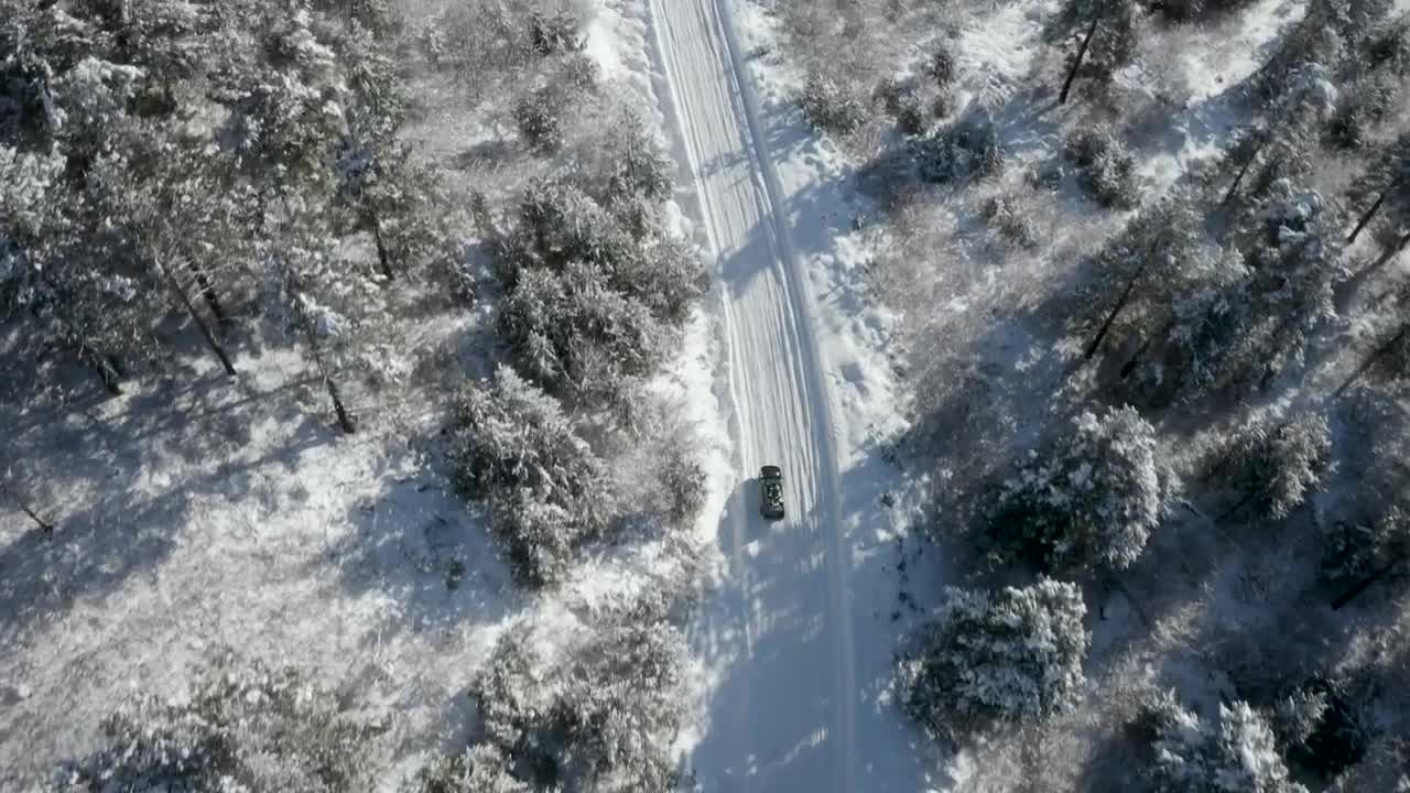 Stock Footage Vehicle Driving In A Winter Road Live Wallpaper - Free Download