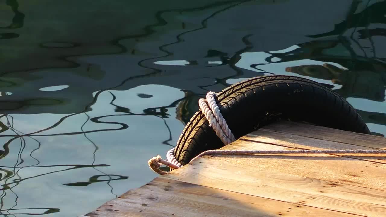 Free Video Stock tied rim on the edge of a pier close up Live Wallpaper - Free Download
