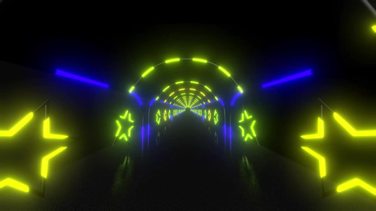 Stock Video Hallway With Arches And Walls With Light Stars Live Wallpaper For PC - Free Download