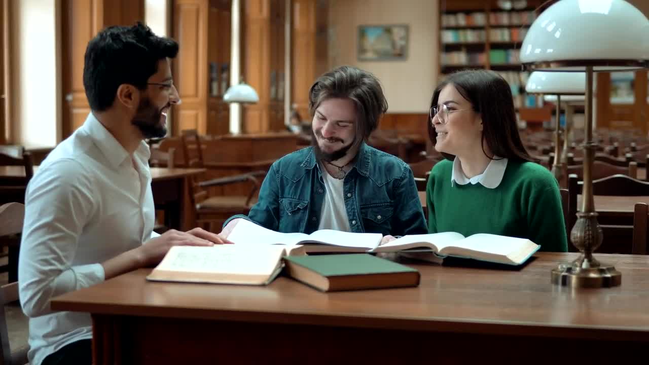 Free Video Stock Students Learn From Tutor In University Library Live Wallpaper - Free Download