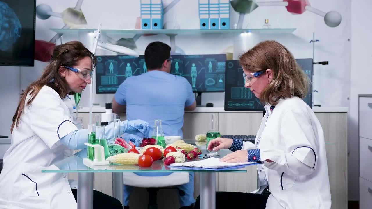 Free Stock Video Scientists Testing Vegetable Samples Live Wallpaper - Free Download