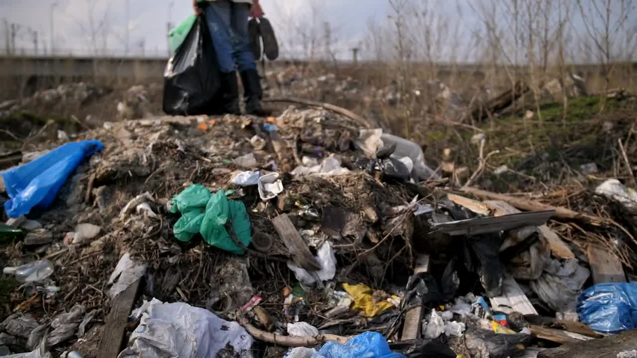 Stock Video Homeless Man Standing On A Pile Of Rubbish Animated Wallpaper - Free Download