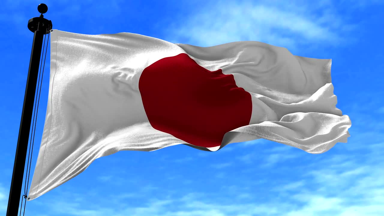 Stock Video Japan Flag Waves Gently In The Wind Animated Wallpaper - Free Download