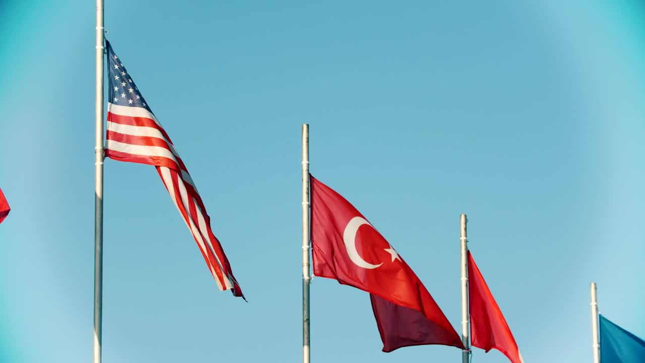 Stock Footage Us And Turkey Flags Blowing In The Wind Live Wallpaper - Free Download