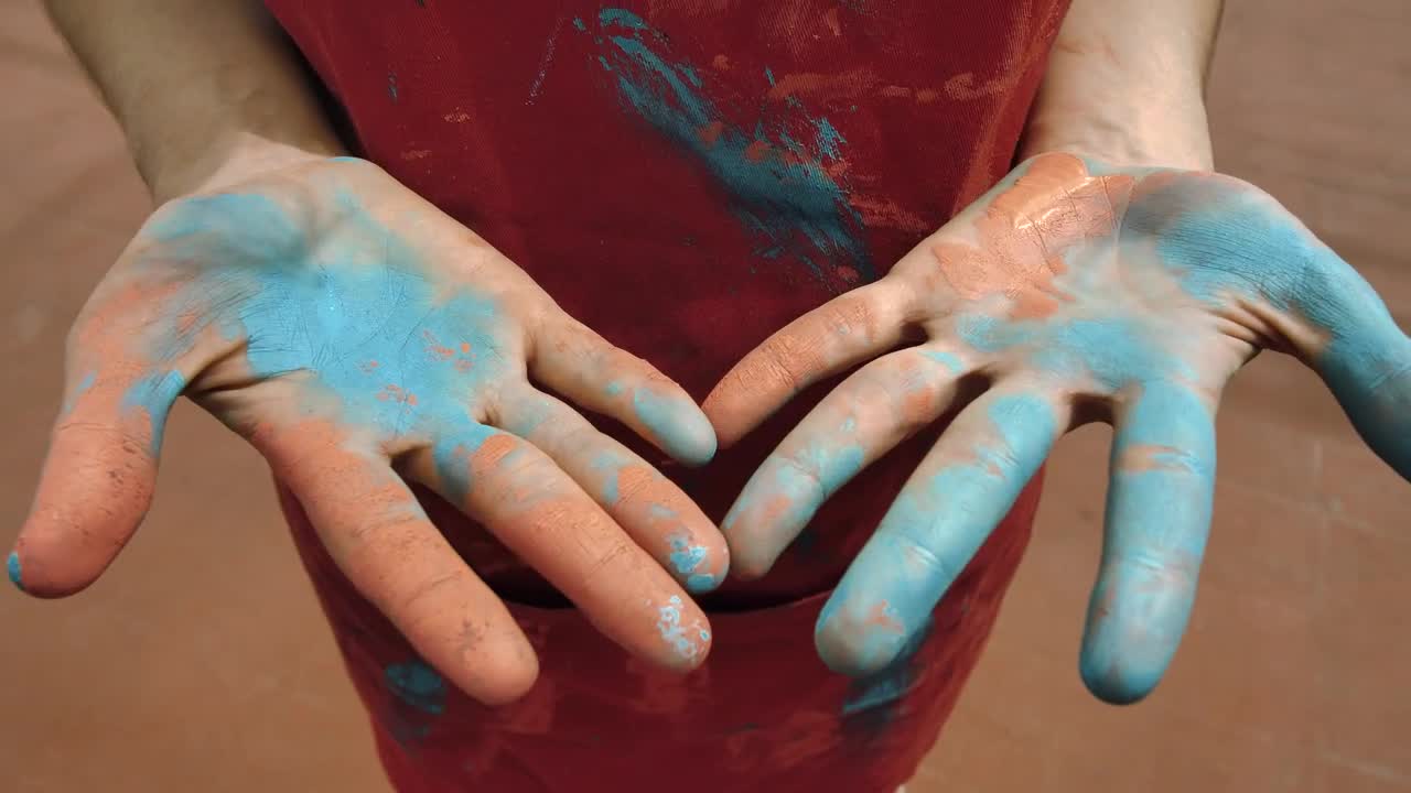 Stock Video Paint Stained Hands Live Wallpaper - Free Download