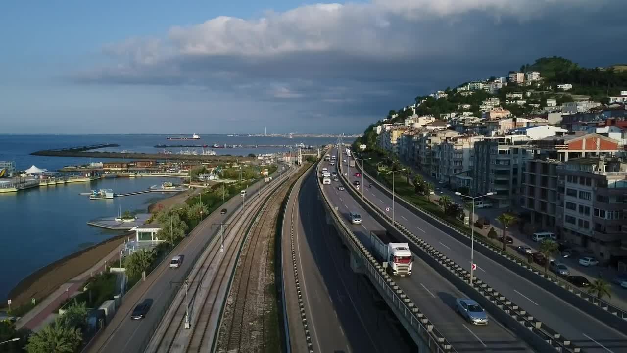Free Video Stock tram lines by the sea Live Wallpaper - Free Download