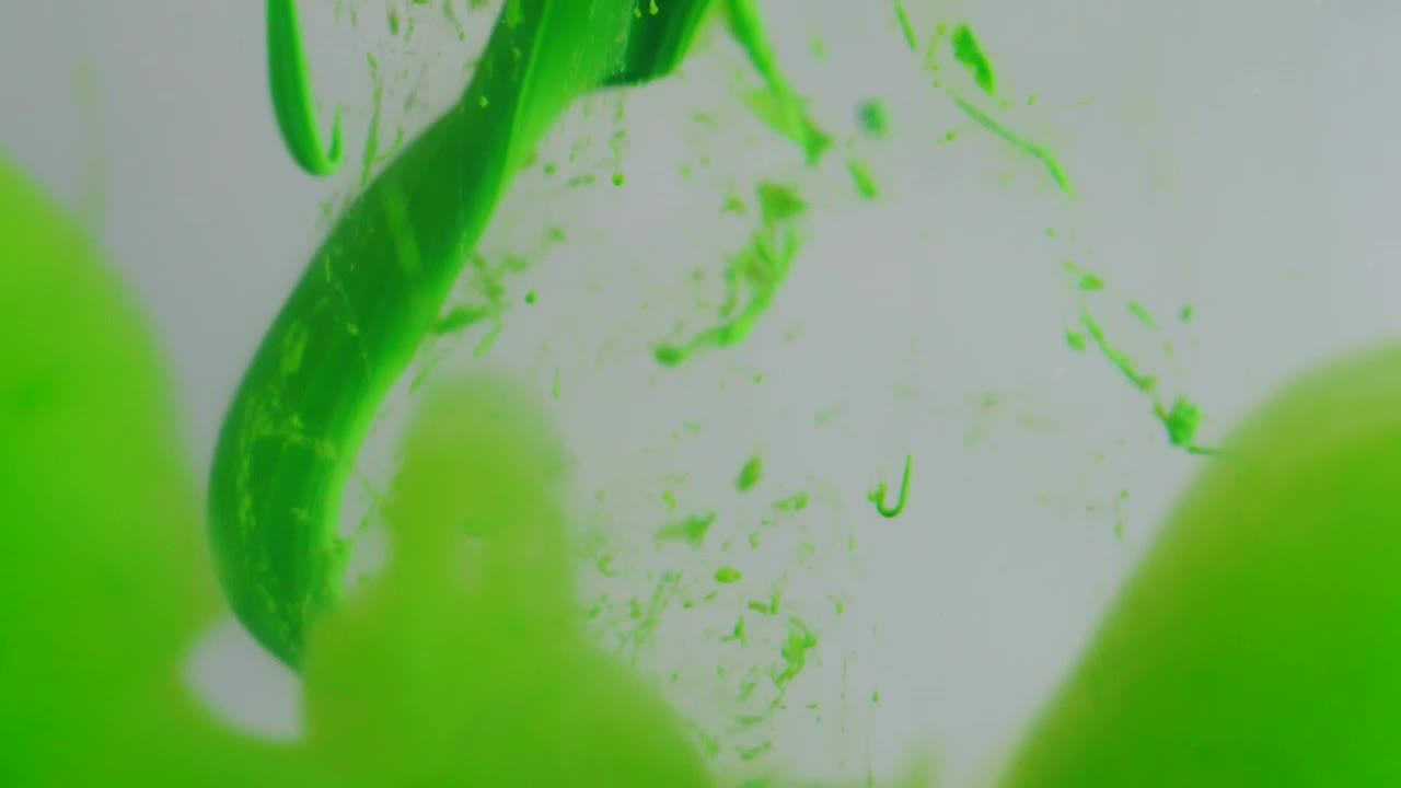 Stock Video Green Paint Entering To Water Live Wallpaper For PC - Free Download