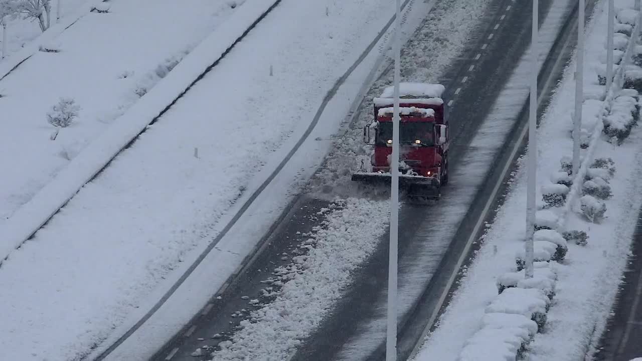 Stock Footage Vehicle Removing The Snow From The Road Live Wallpaper - Free Download
