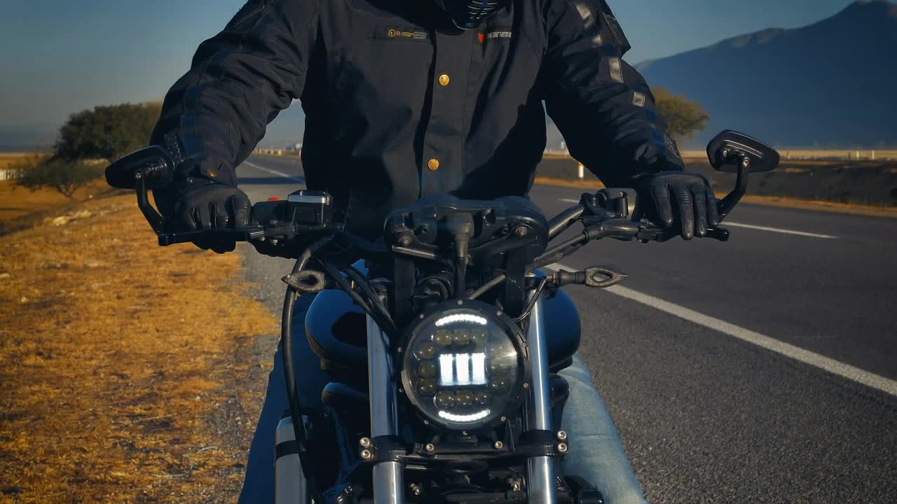 Stock Video Person On A Motorcycle Parked On The Side Of A Live Wallpaper - Free Download
