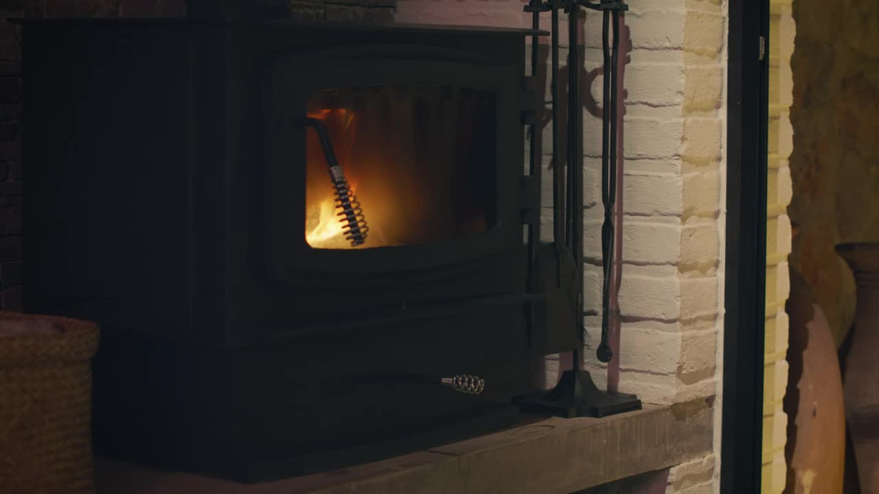 Stock Video Fireplace Heater Lit Inside A House Live Wallpaper For PC - Free Download