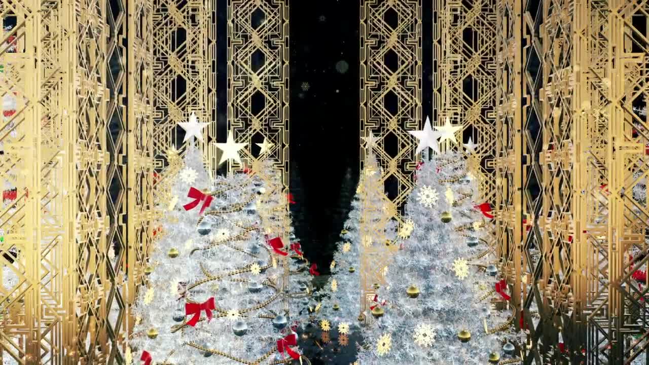 Stock Video Hallway With Christmas Trees D Animation Live Wallpaper For PC - Free Download