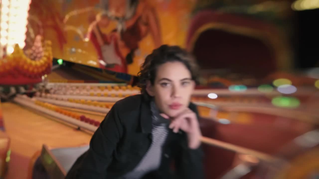 Stock Footage Woman At An Amusement Park Live Wallpaper - Free Download