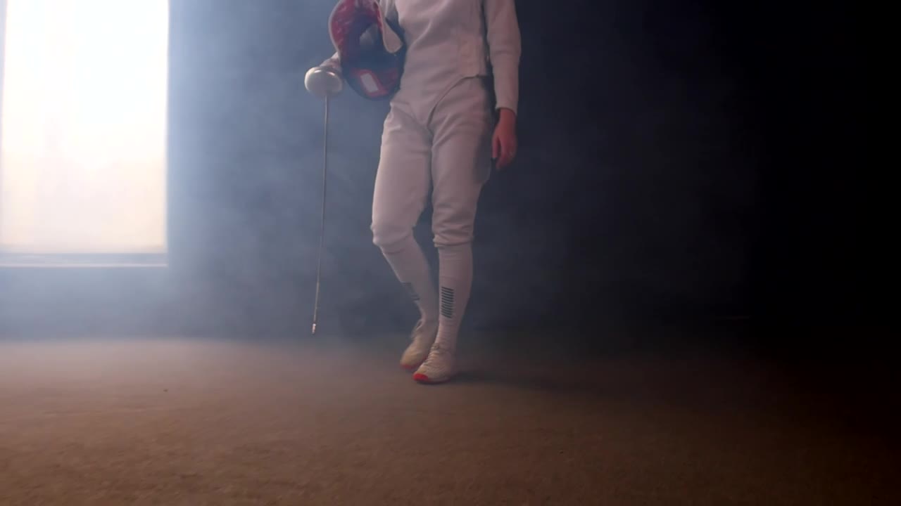 Stock Video Fencer Walking Slowly Before A Combat Live Wallpaper For PC - Free Download