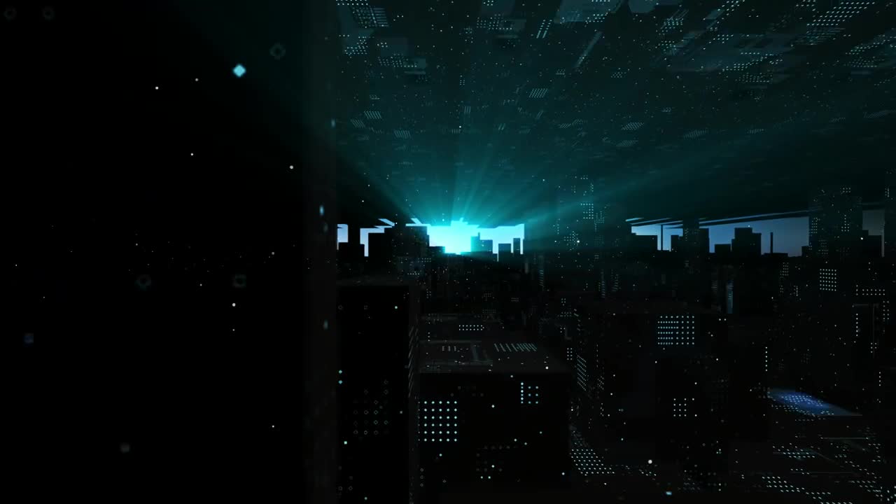 Free Video Stock touring buildings of a futuristic virtual city Live Wallpaper - Free Download