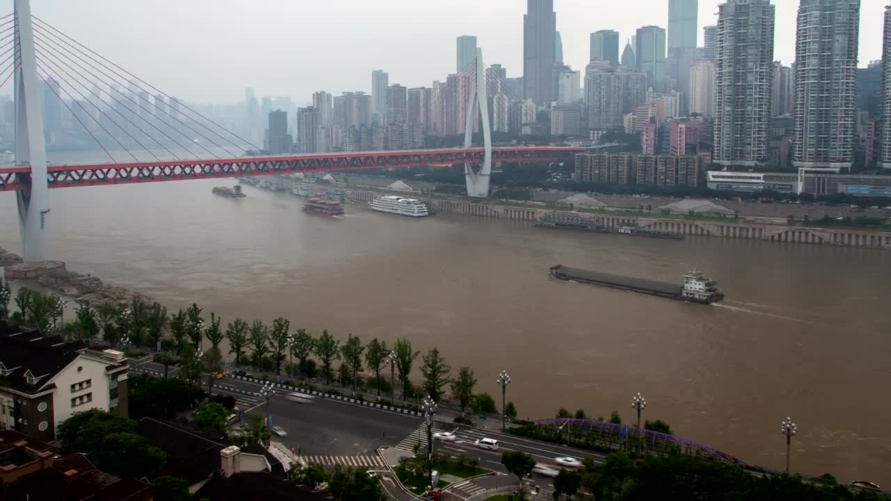 Stock Video Metropolis With A Huge River With Boats Sailin Animated Wallpaper - Free Download