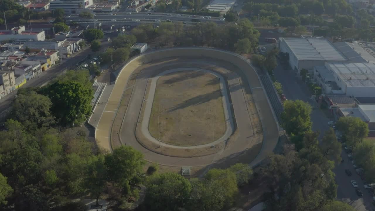 Stock Video Flying Over A Cycling Track In The Middle Of The Live Wallpaper For PC - Free Download