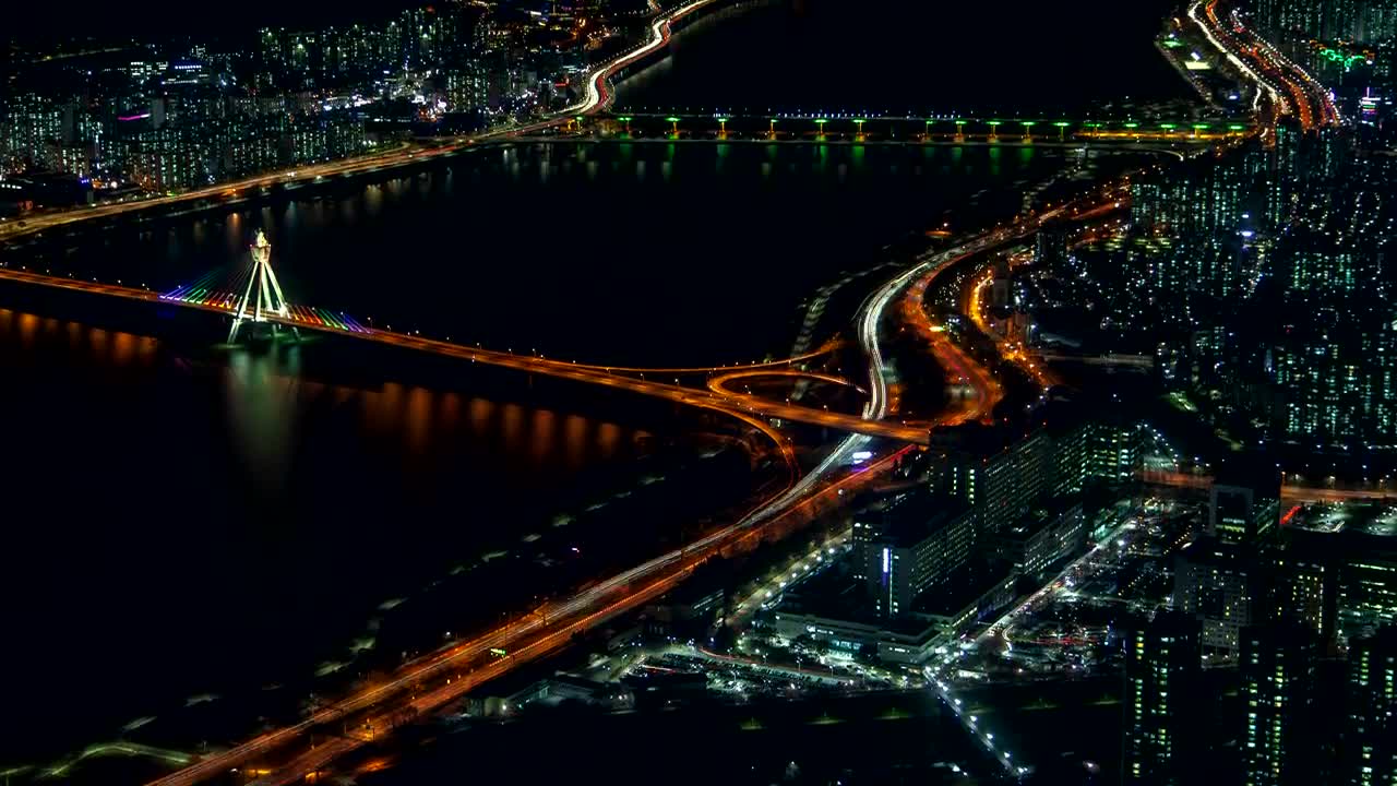 Stock Video Big River Surrounded By A Big City At Night Live Wallpaper For PC - Free Download