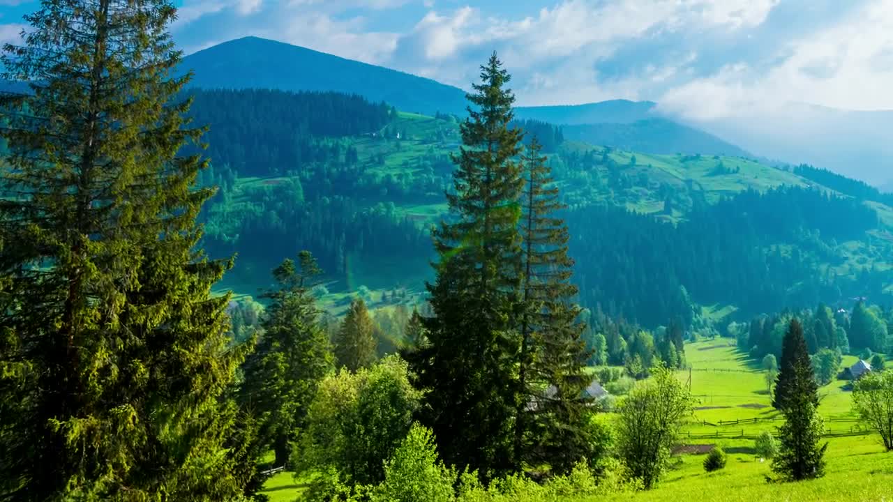 Free Video Stock time lapse pan shot of a mountainous valley Live Wallpaper - Free Download