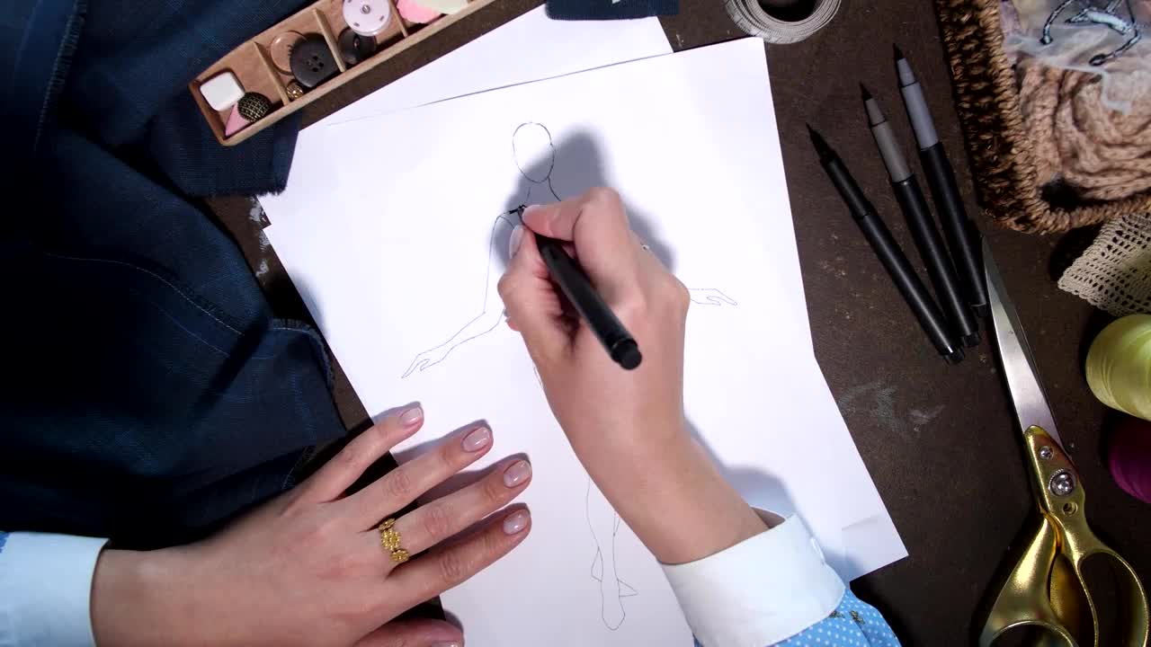 Free Video Stock Sketching A Dress Live Wallpaper - Free Download