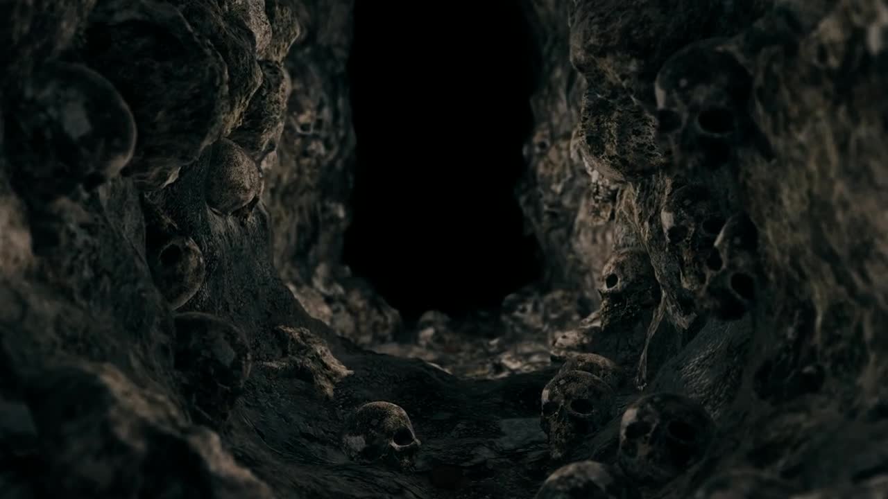 Stock Video Dark Cave With Skulls Animation Live Wallpaper For PC - Free Download
