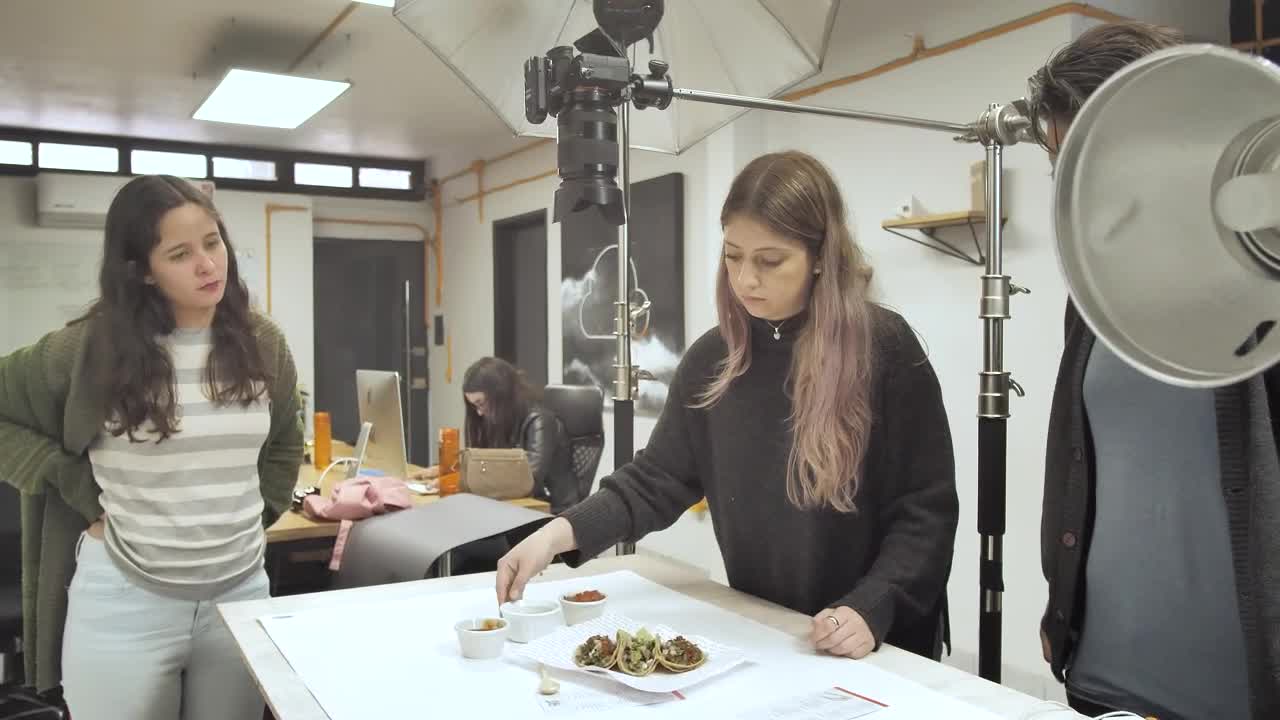 Stock Footage Woman Arranges Food Composition For Photo Live Wallpaper - Free Download