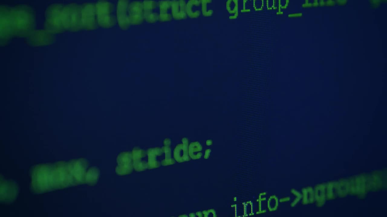 Video Stock Close Up View Of A Screen With Programming Codes Live Wallpaper For PC - Free Download