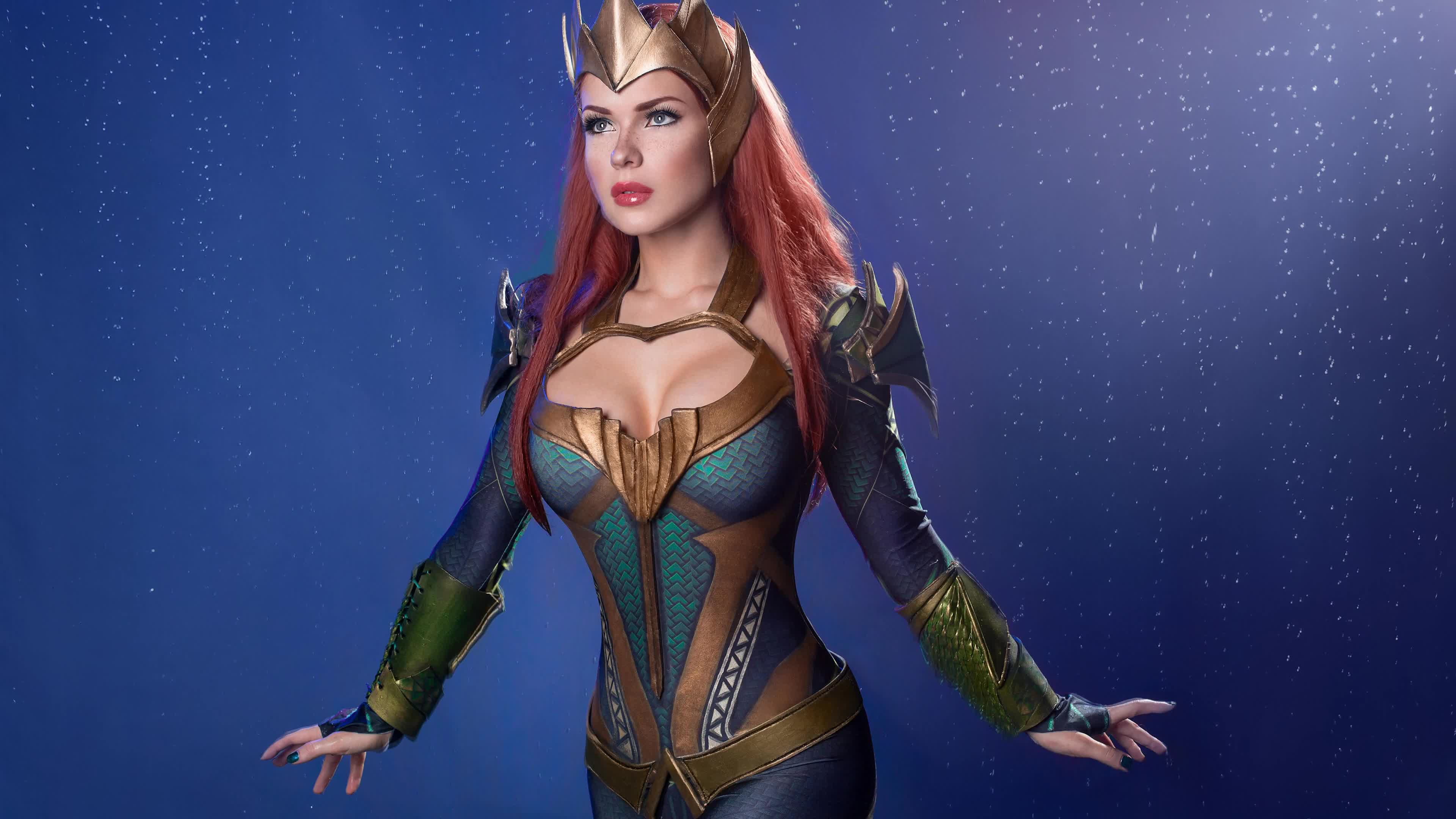 Pink  Hair  Mera  Dc  Comics  Blue  Eyes  Girl  Lipstick  4K  Live  Wallpaper - Free Download