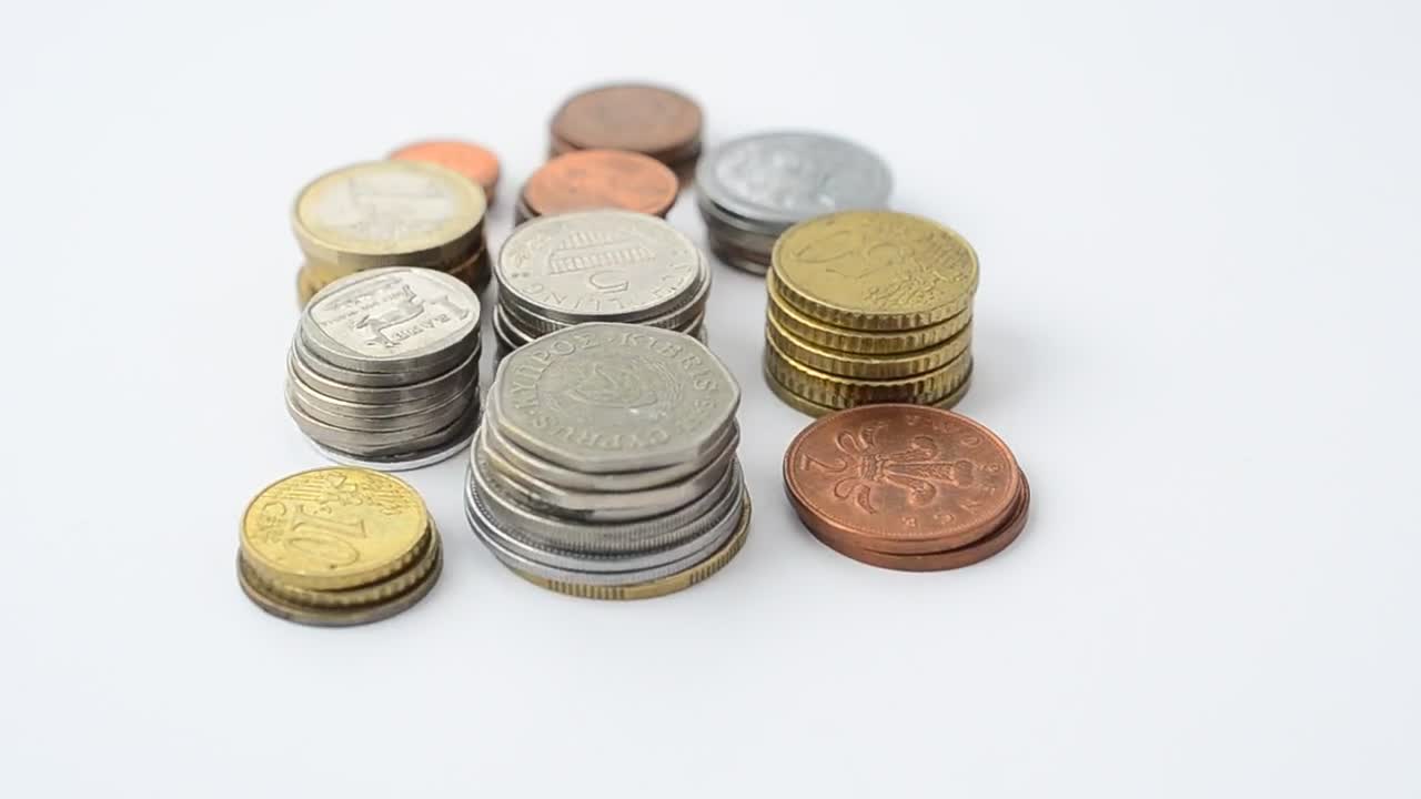 Stock Footage Various Euros Denominations In Coins Live Wallpaper - Free Download