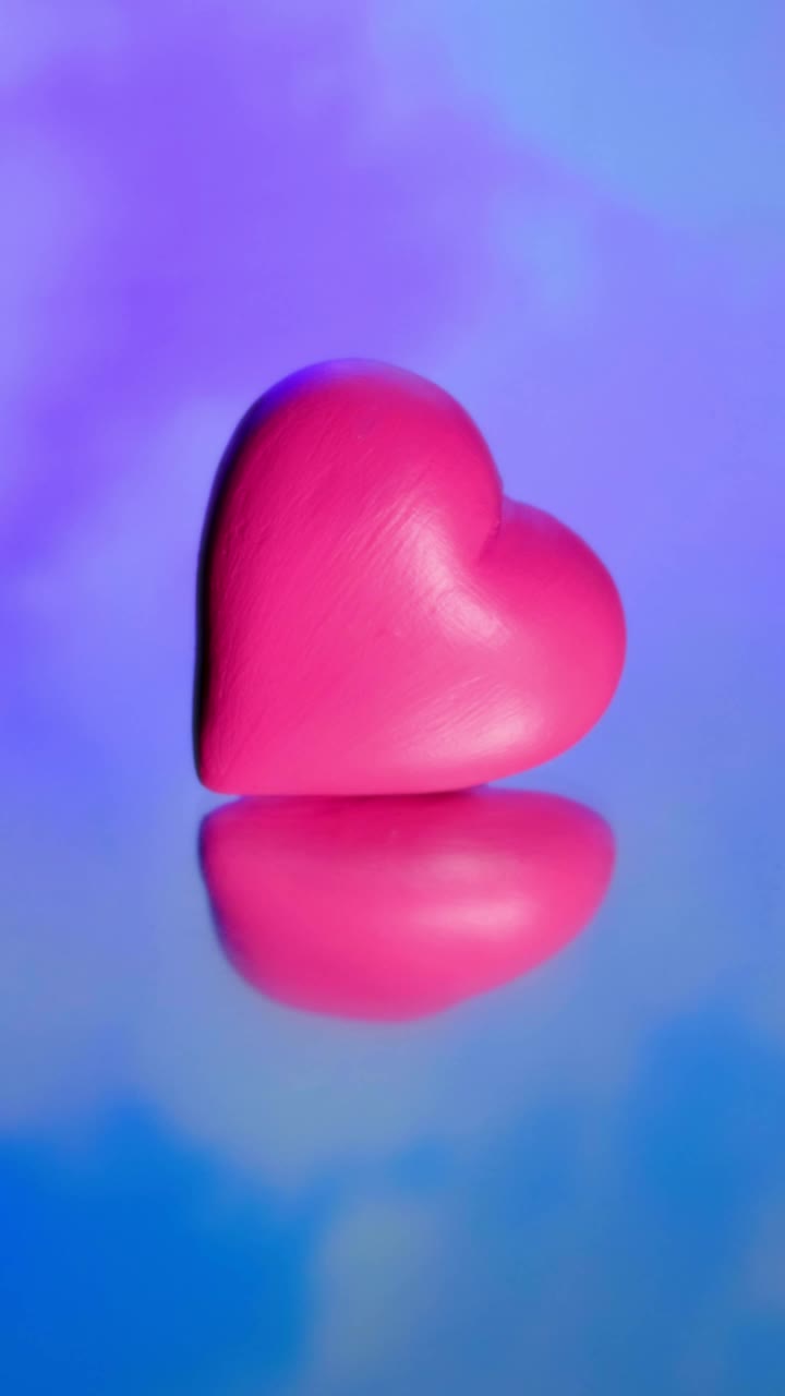 Video Stock Pink Heart On A Mirror With The Sky And Clouds Live Wallpaper Free - Free Download