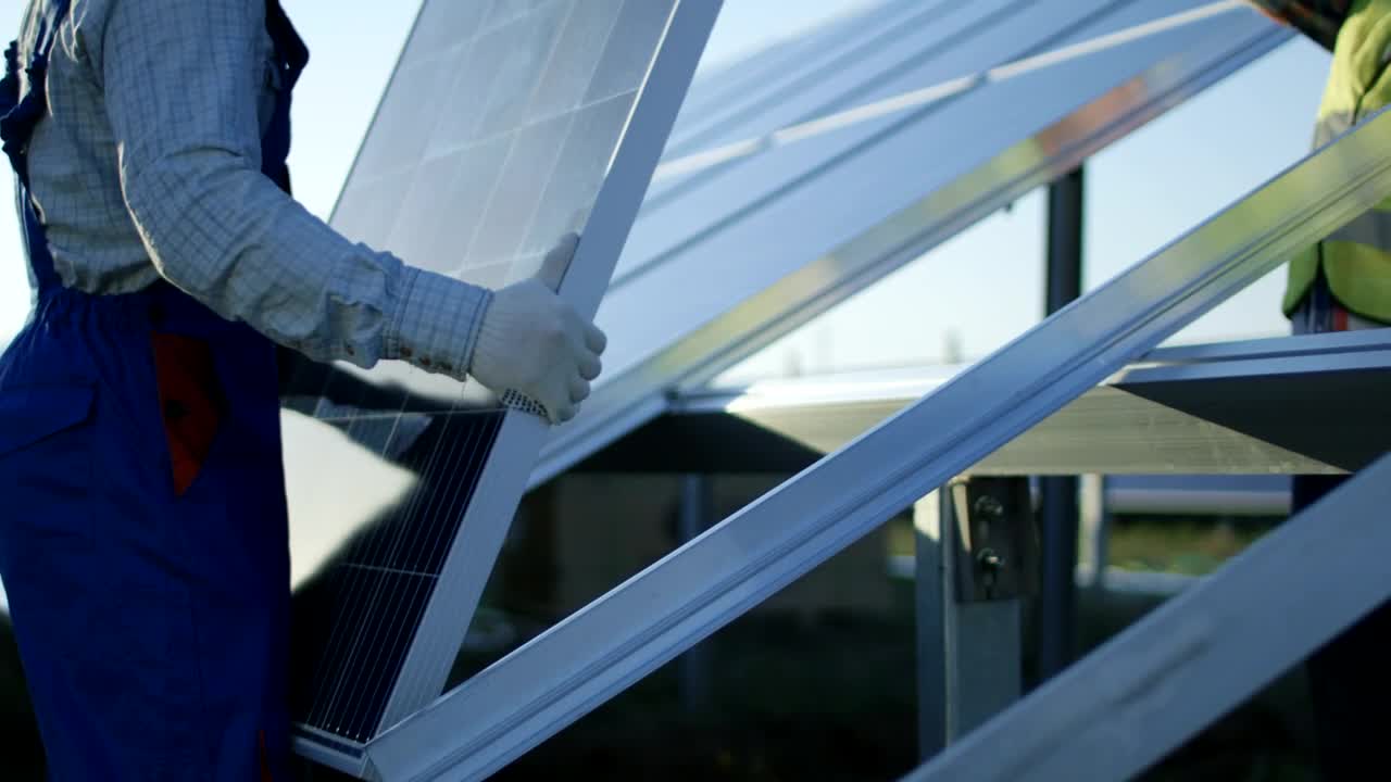 Stock Video Installing A Solar Panel Close Up Animated Wallpaper - Free Download