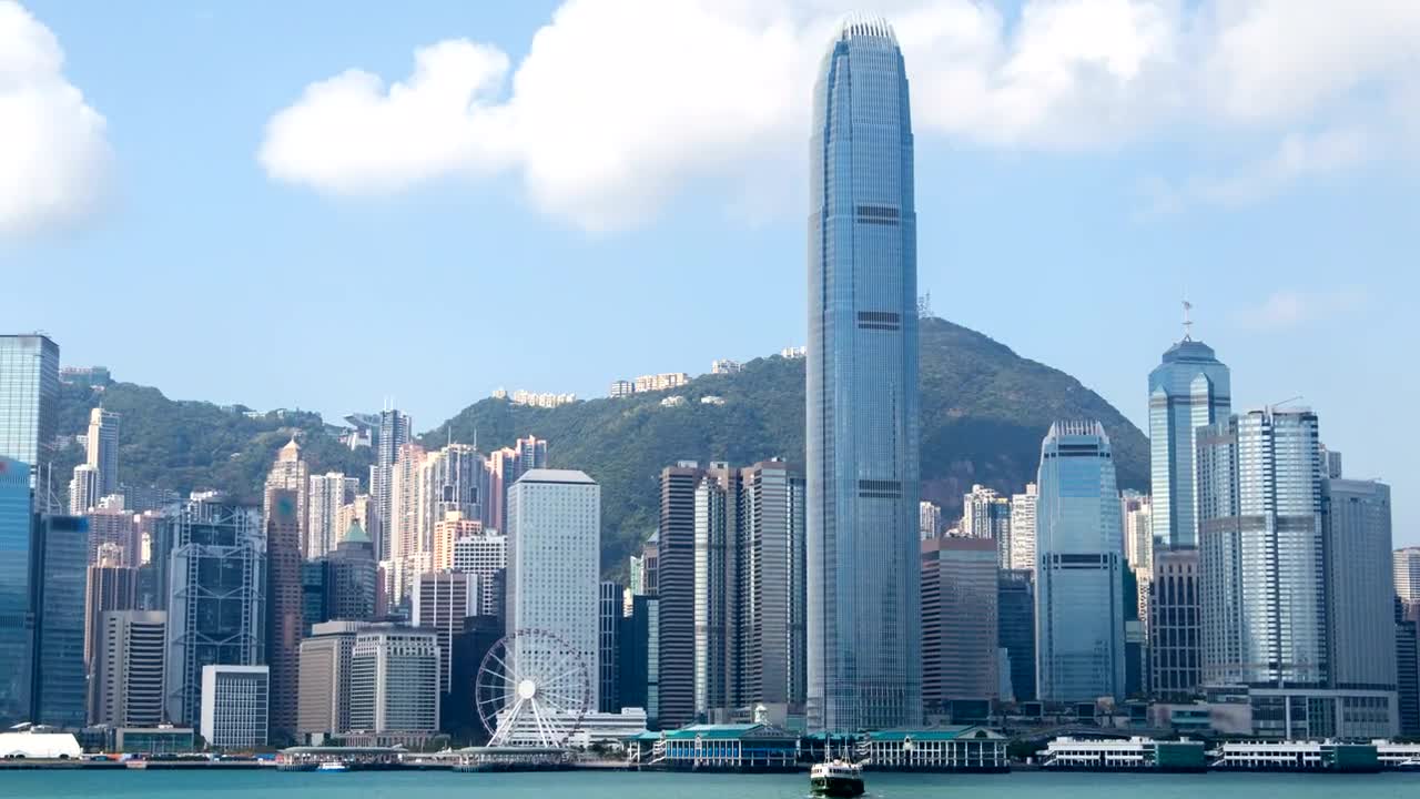 Stock Video Hong Kong Skyline Panorama At Daytime Animated Wallpaper - Free Download