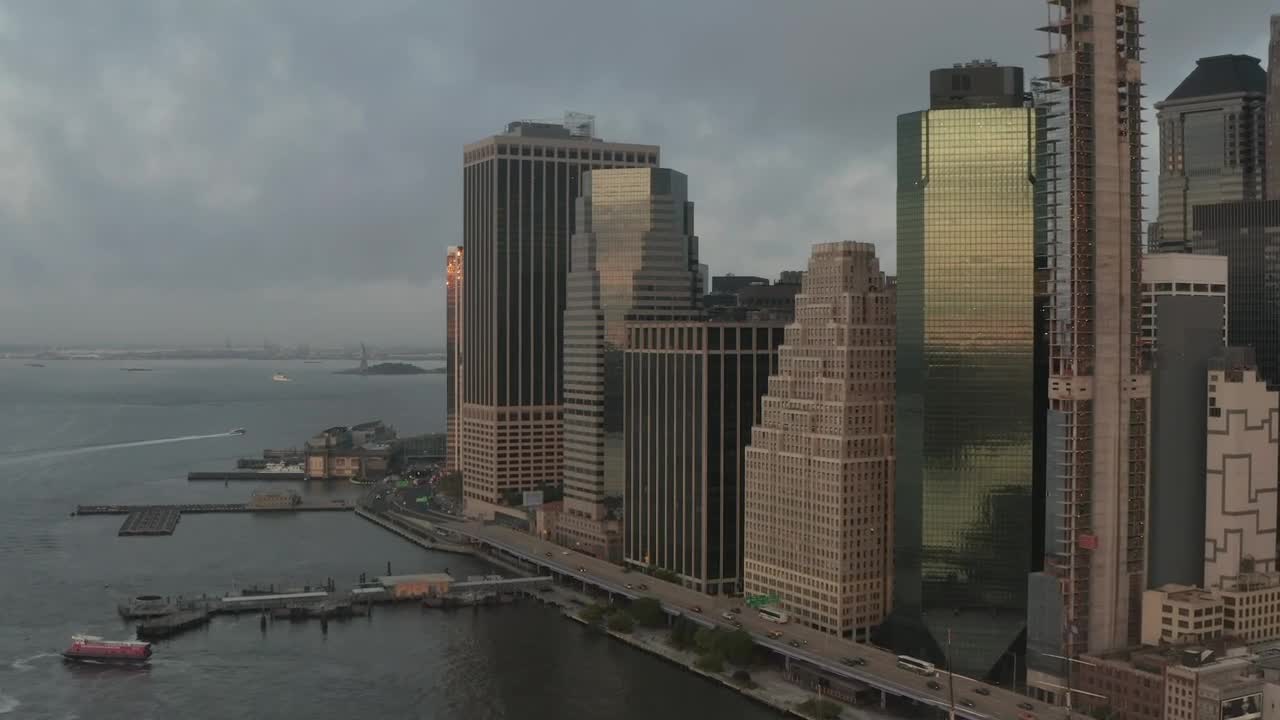 Stock Video Manhattan Waterfront Business Corporate Building Animated Wallpaper - Free Download