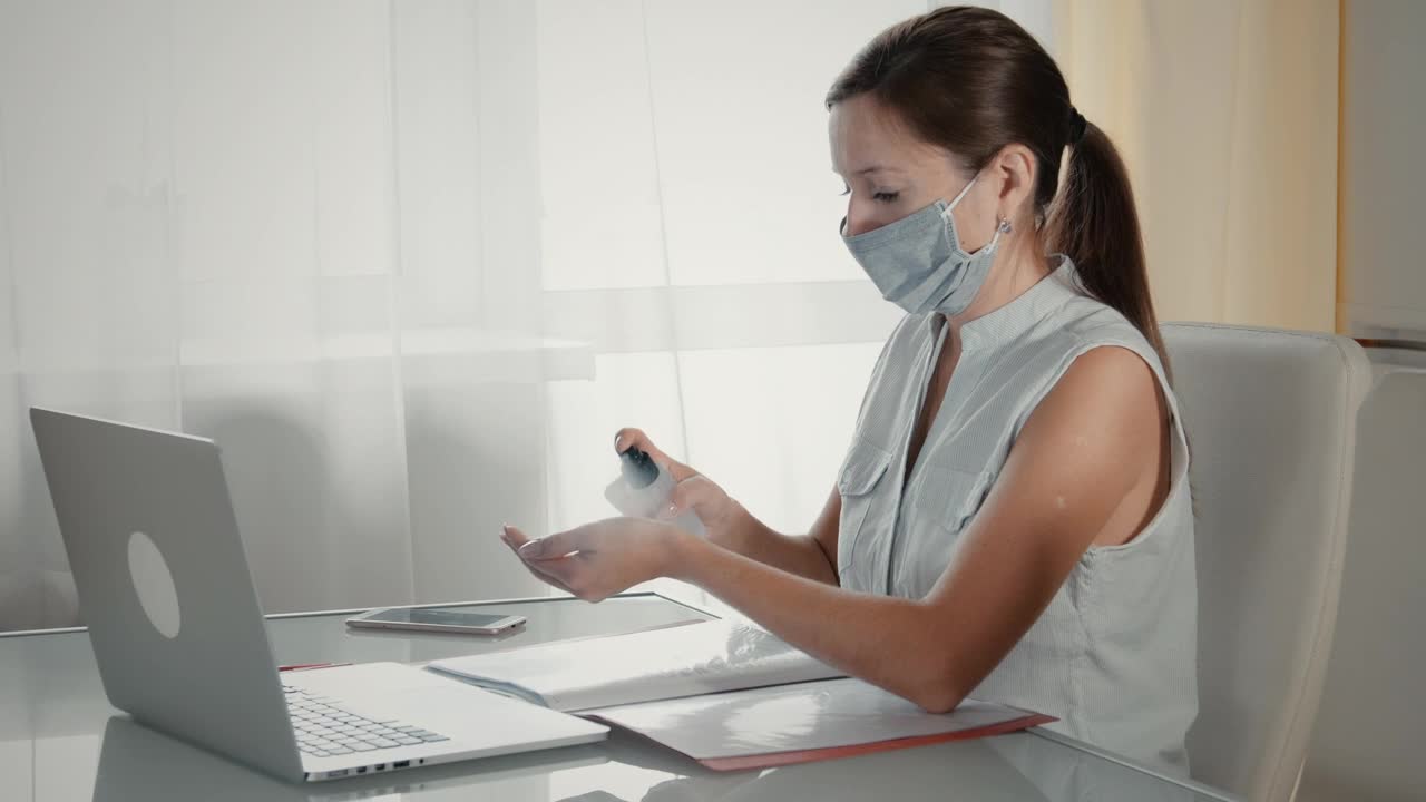 Free Stock Video Woman Sanitize Her Hands Before Work Live Wallpaper - Free Download