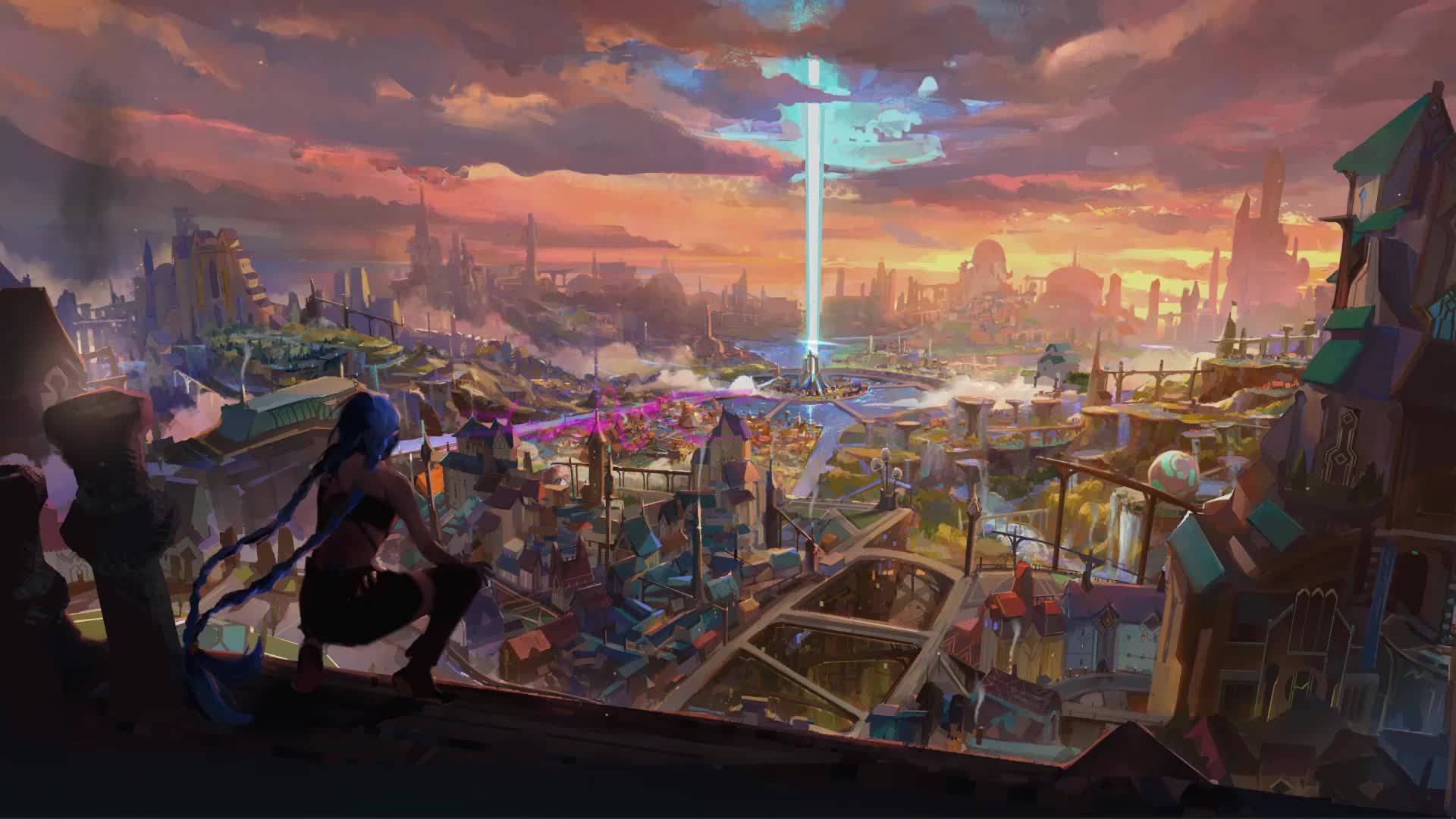 Netflix Arcane City And Jinx On The Roof Live Wallpaper - Free Download