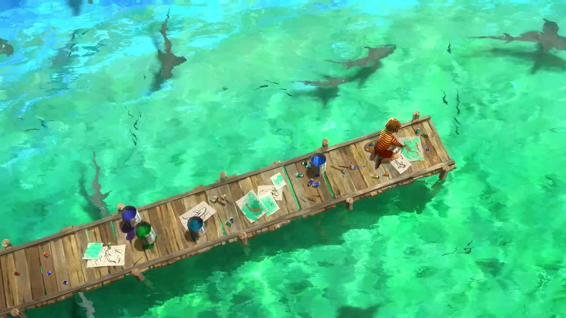 Painting the Shark 画鲨鱼 Animated Wallpapers - Free Download
