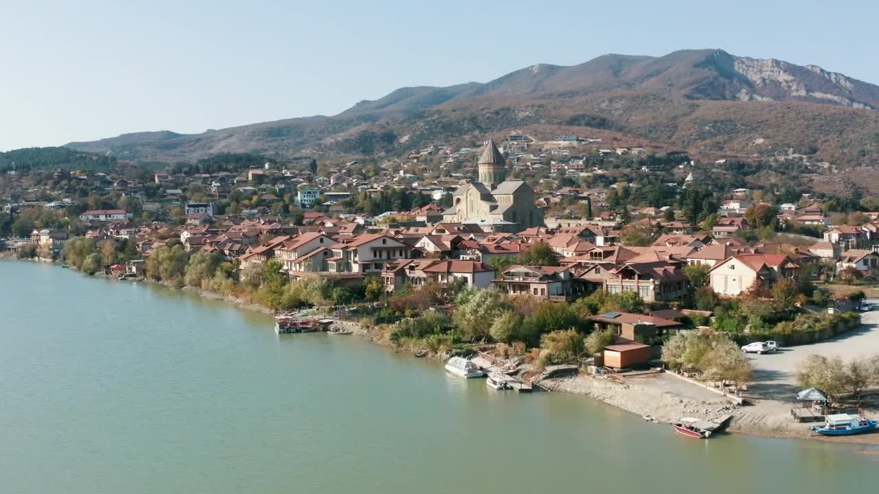 Stock Video Houses And Monastery By The River Animated Wallpaper - Free Download