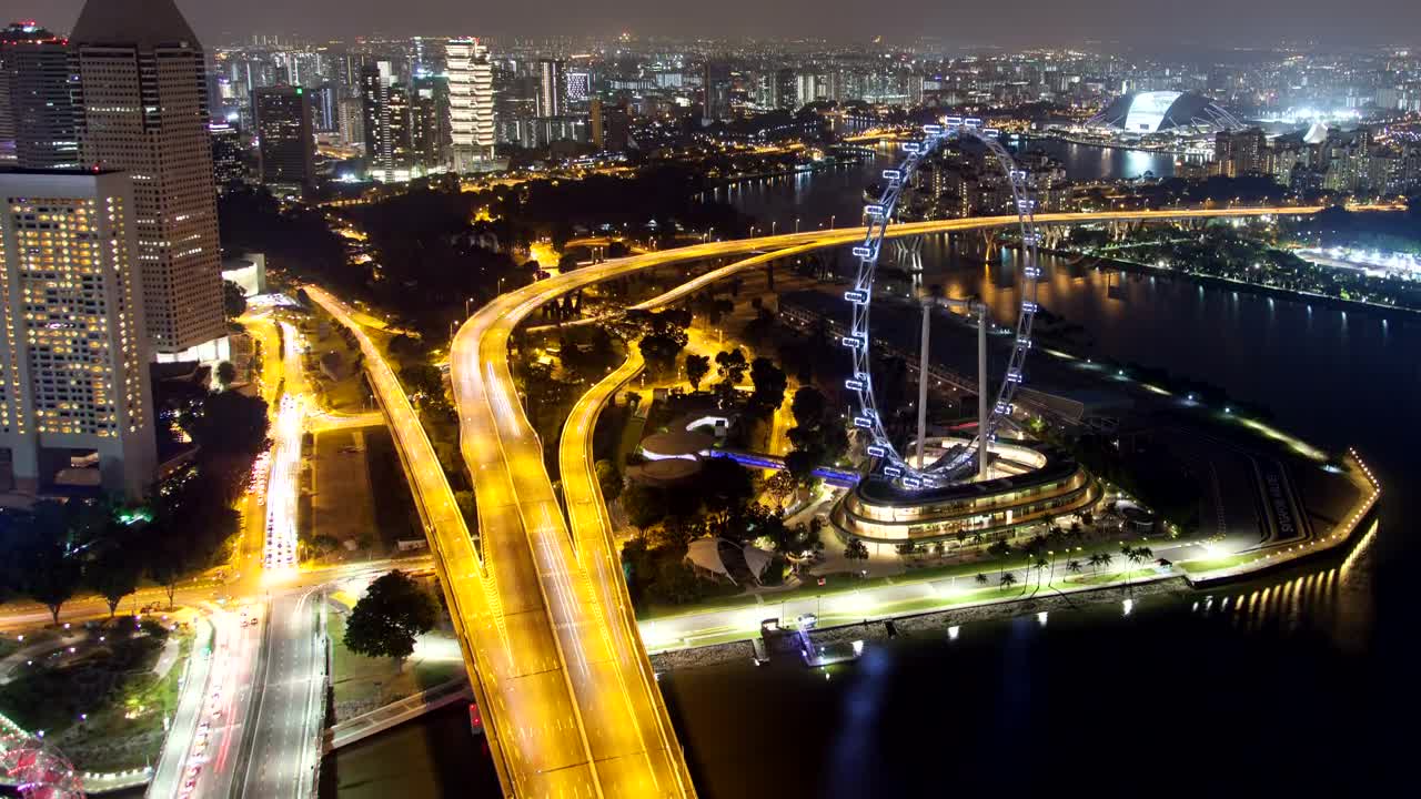 Free Stock Video Singapore Highway Roads Illuminated At Night Live Wallpaper - Free Download