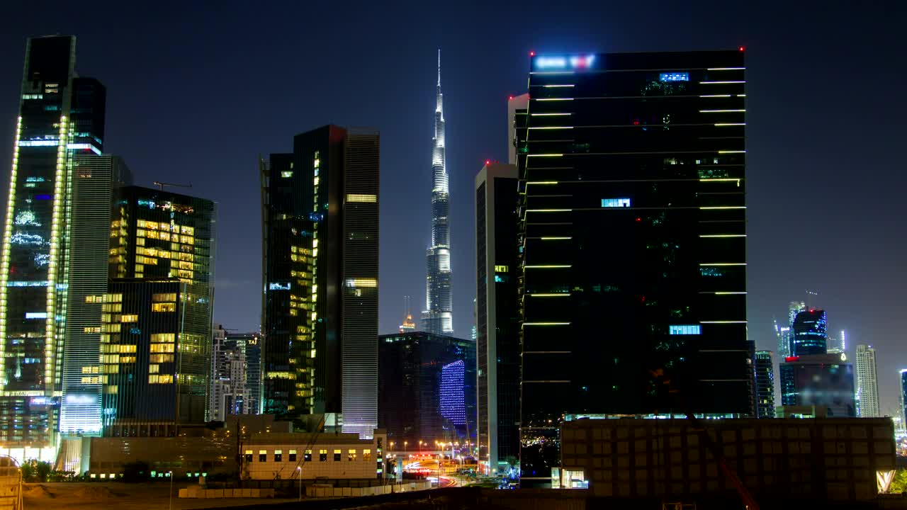 Video Stock City Buildings And Burj Khalifa In Background Live Wallpaper For PC - Free Download