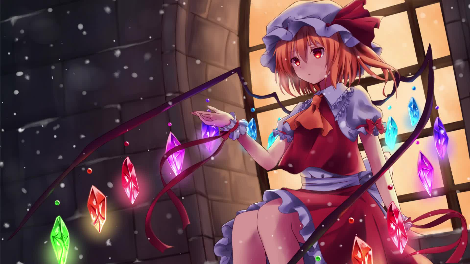 Project Touhou Flandre Scarlet Snow Scene Live Wallpaper - Free Download