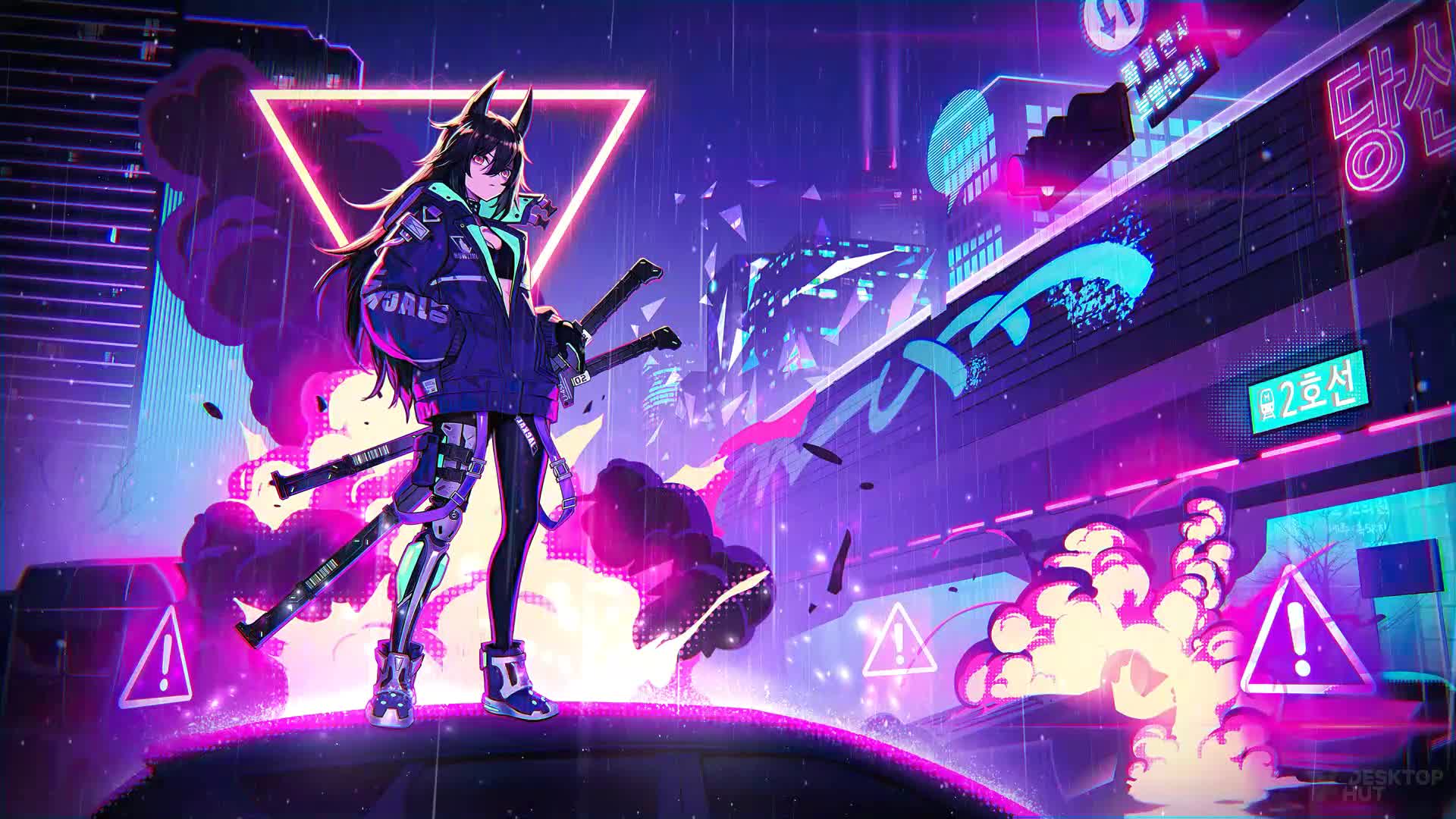 Cyberpunk Samurai Girl ANime Live Wallpaper - Free Download
