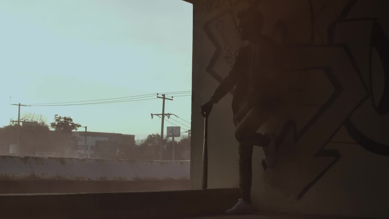Stock Video Man Silhouette In An Abandoned Buildin Animated Wallpaper - Free Download