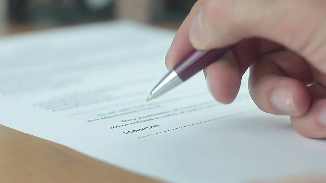 Free Stock Video Signing An Important Document Live Wallpaper - Free Download