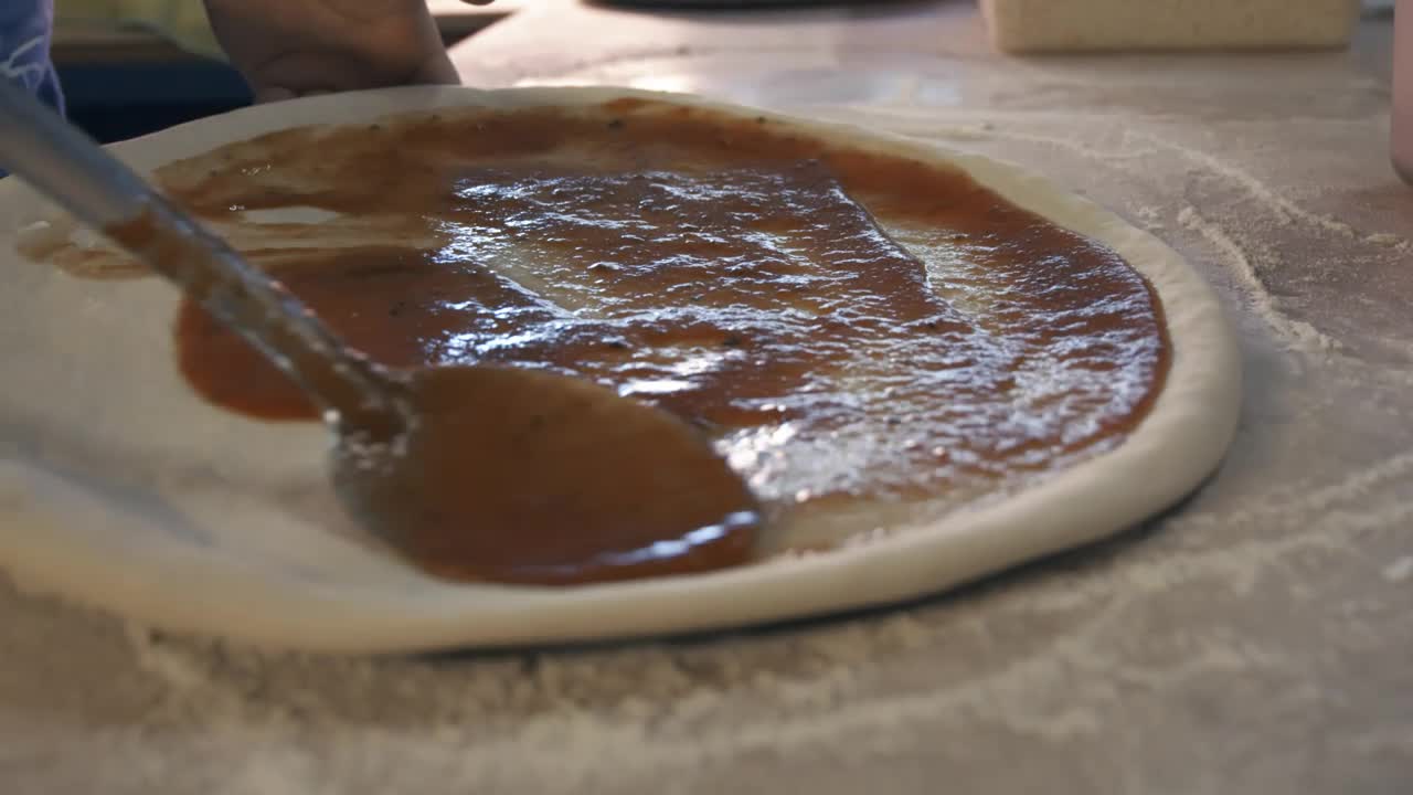 Free Video Stock Smearing Sauce On The Pizza Live Wallpaper - Free Download