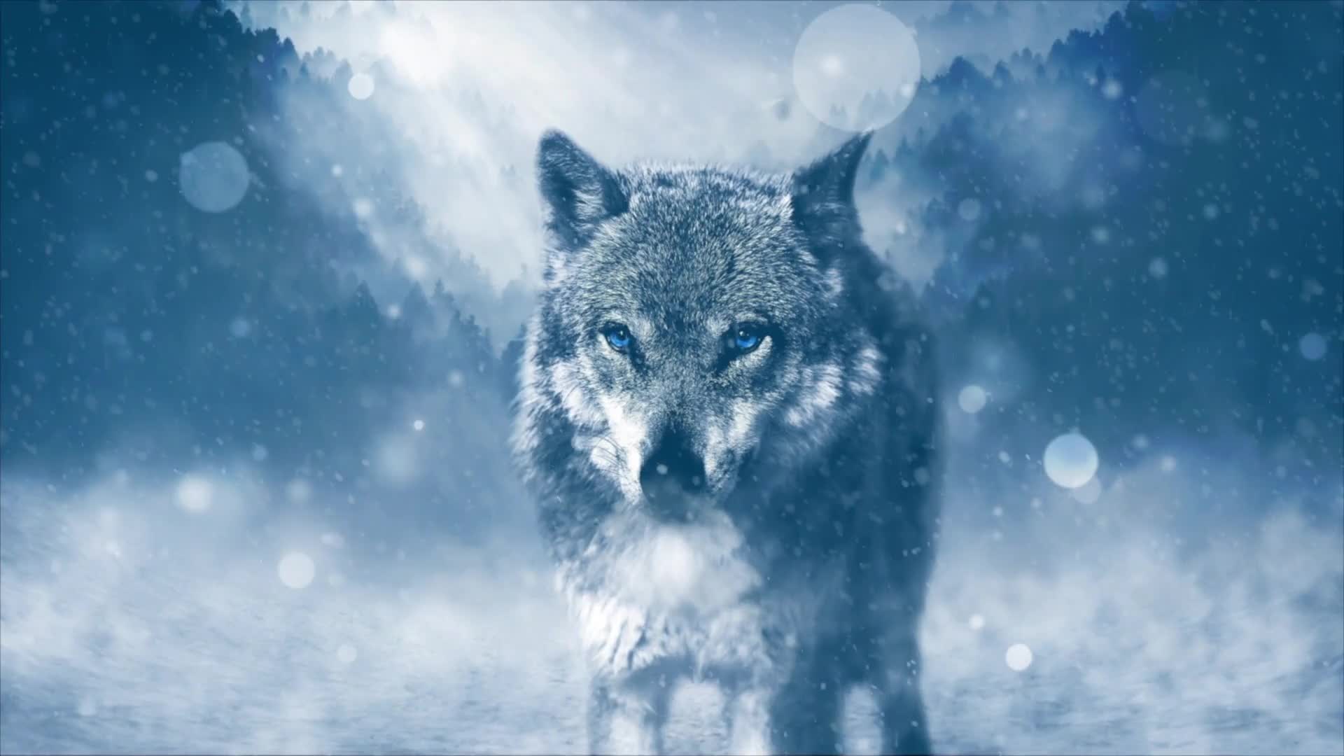 Wolf Stare In The Snow Live Wallpaper - Free Download