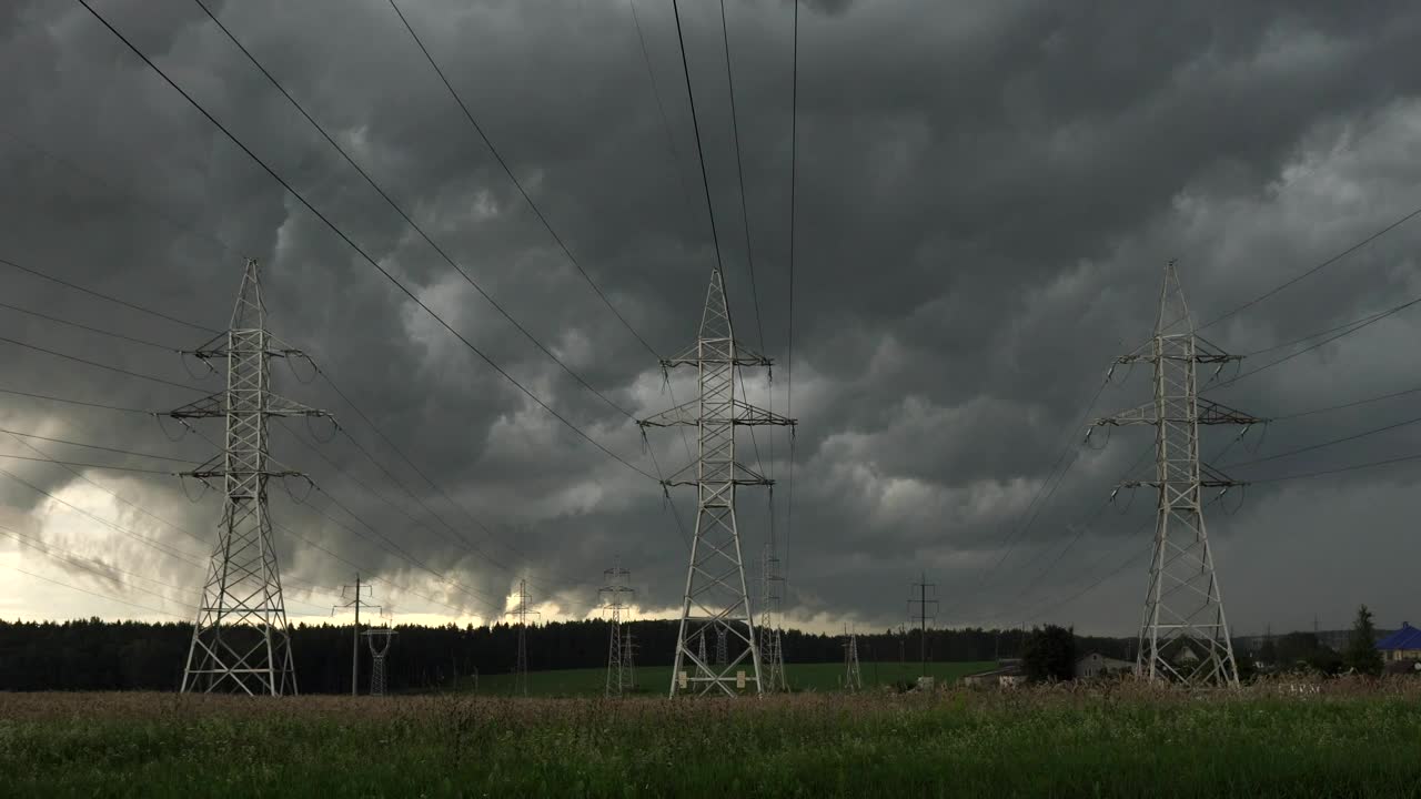 Free Video Stock Storm Clouds Moving Over Power Lines Live Wallpaper - Free Download