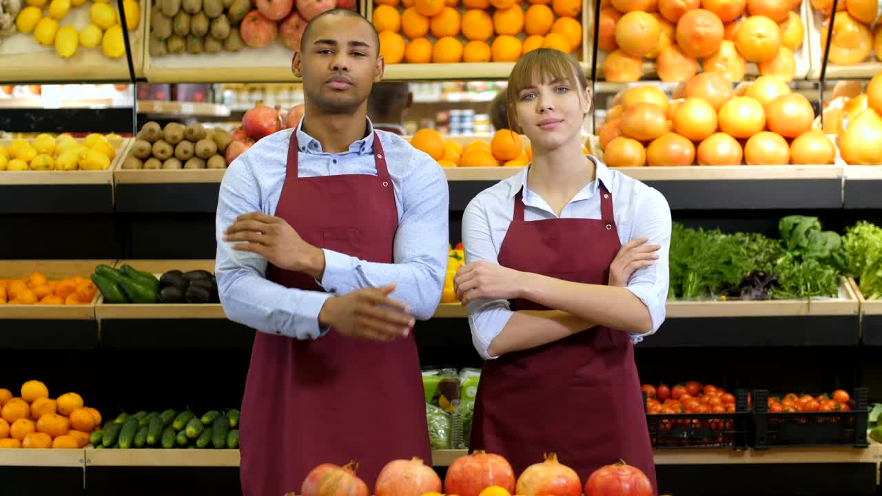 Stock Video Grocery Store Staff Folding Their Arms Live Wallpaper For PC - Free Download