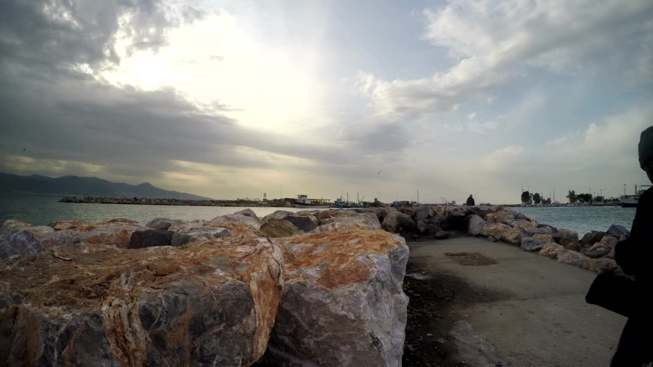 Stock Video Man Walks Next To His Bike At The Pie Animated Wallpaper - Free Download