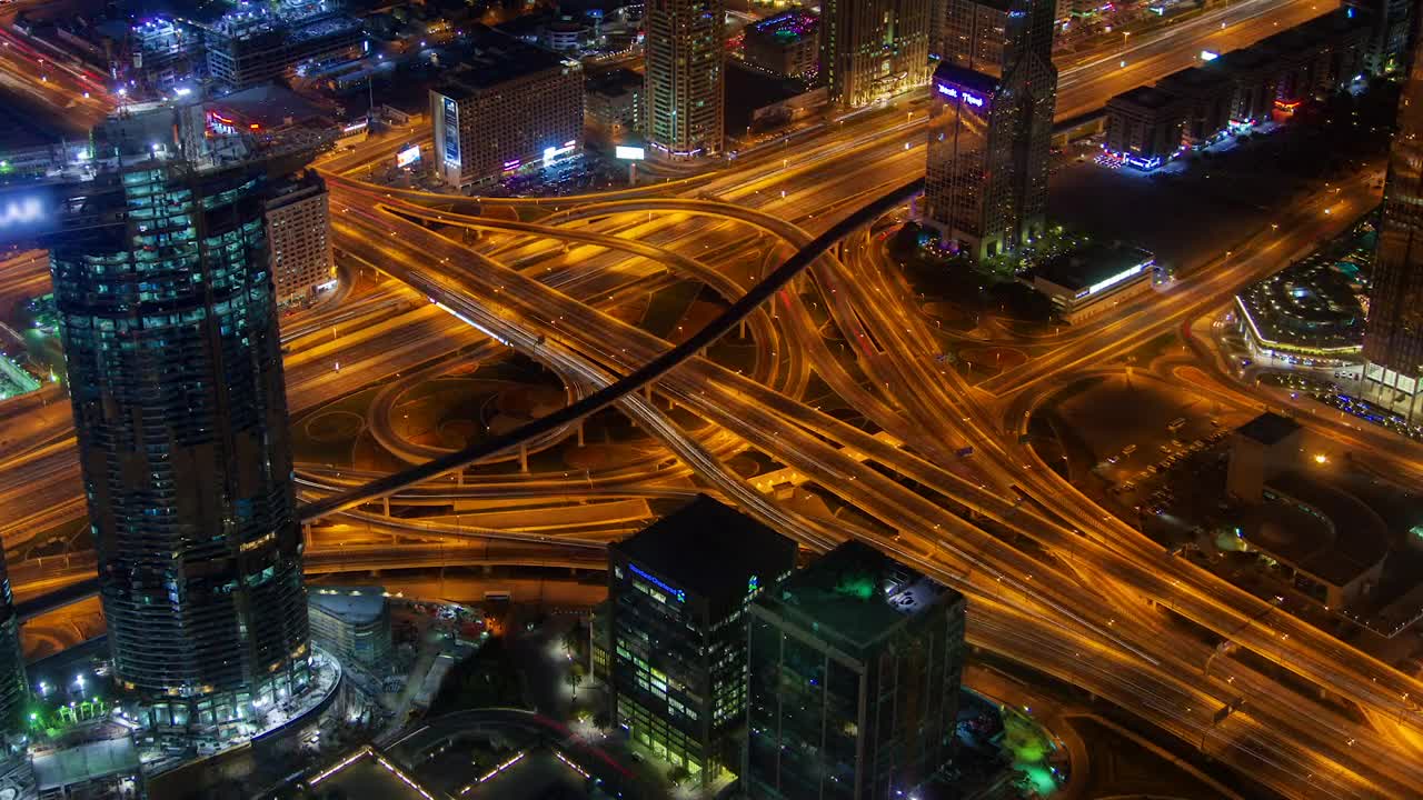 Stock Video Highway Junction Traffic At Night Animated Wallpaper - Free Download